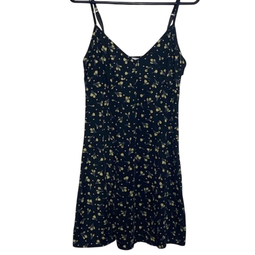 Marilyn Monroe Sleeveless Dress • Black Floral Print • Size Large